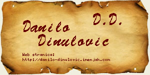 Danilo Dinulović vizit kartica
